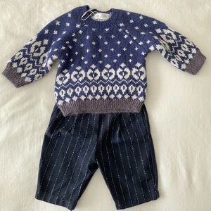Zara baby boy 3-6 months old outfit. Dark blue. New